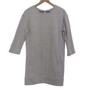 ❤️ Athleta Cozy Karma Back Zippered Sweater Gray Dress Sz S